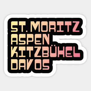Holiday Ski Shirt / St Moritz Kitzbühl Davos Aspen Sticker